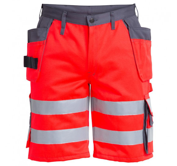 FE-Engel EN 20471 Shorts M/ Holsterta., 6502-770, Farbe Rot/Grau, Größe 58